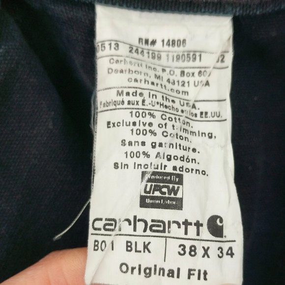 Vintage Carhartt Double-Knee Dungaree Pants 38x34 - Picture 9 of 11